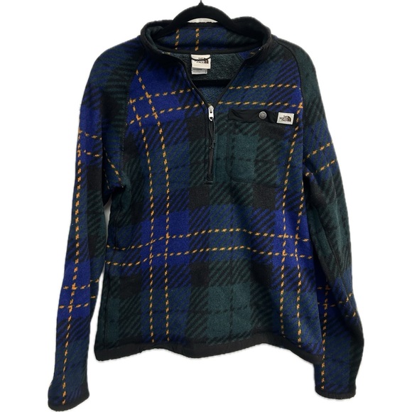 The North Face Men’s Gordon Lyons Plaid 1/4 Zip Jacket Size M - Picture 1 of 7